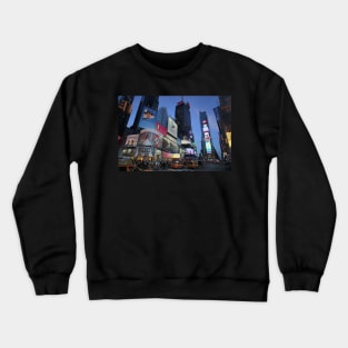 The lights of Times Square at twilight, NYC Crewneck Sweatshirt